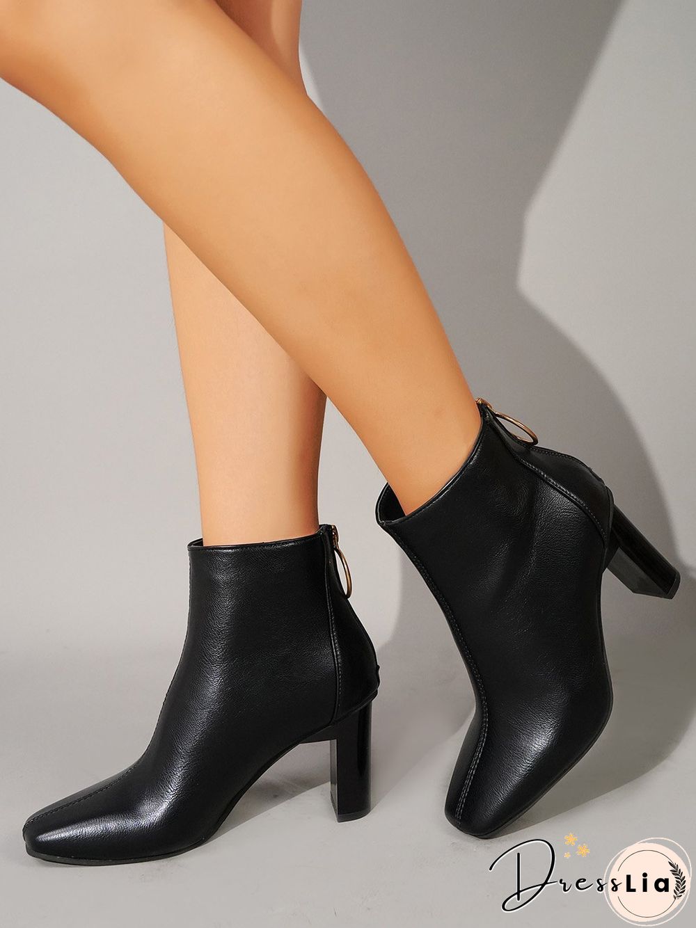 Comfortable High Heel Zip Martin Boots