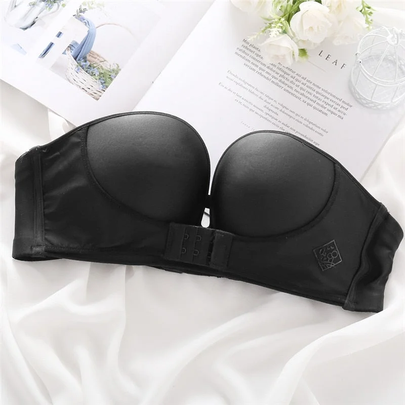 Front Closure Bra Women Invisible Bras Sexy Push Up Bra Underwear Lingerie Female Brassiere Strapless Seamless Bralette ABC Cup