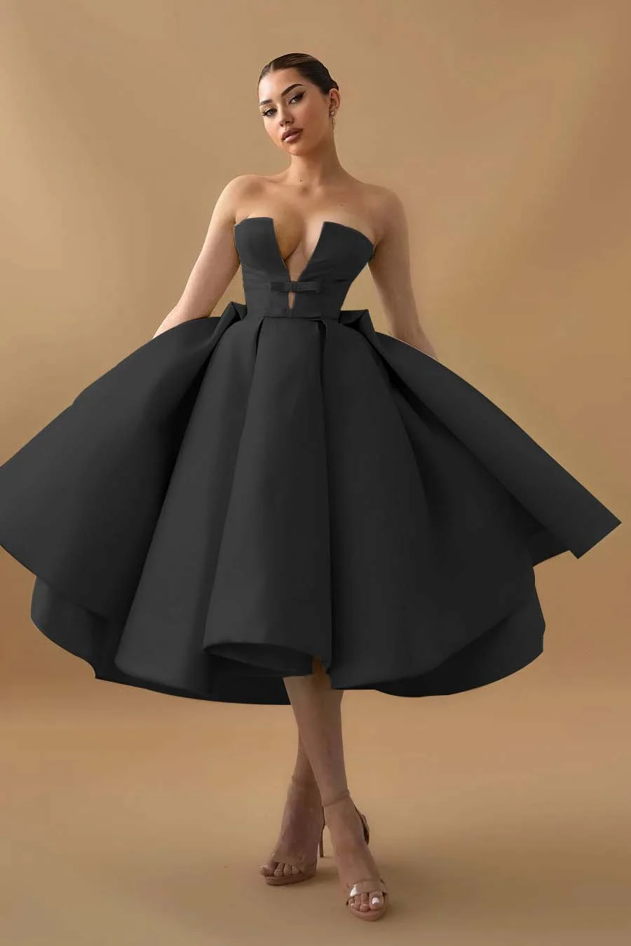 Daisda Stunning Mint Green Satin Sleeveless Strapless Ruffles Short Homecoming Dress 