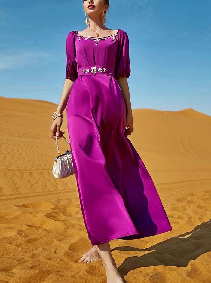 Women's One-shoulder Strap Rhinestone Elegant Dress | Oxredo Shop Ramadan Sale