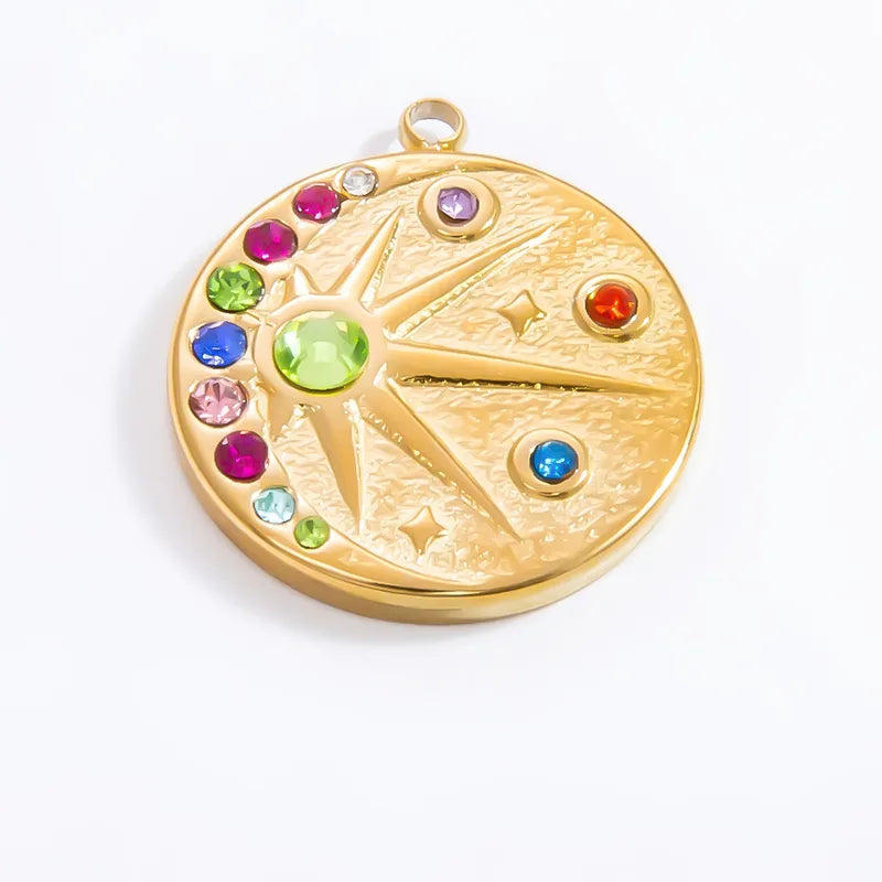 1 Piece 16.47mm 304 Stainless Steel Zircon Geometric Heart Shape Eye Pendant Jewelry Accessories