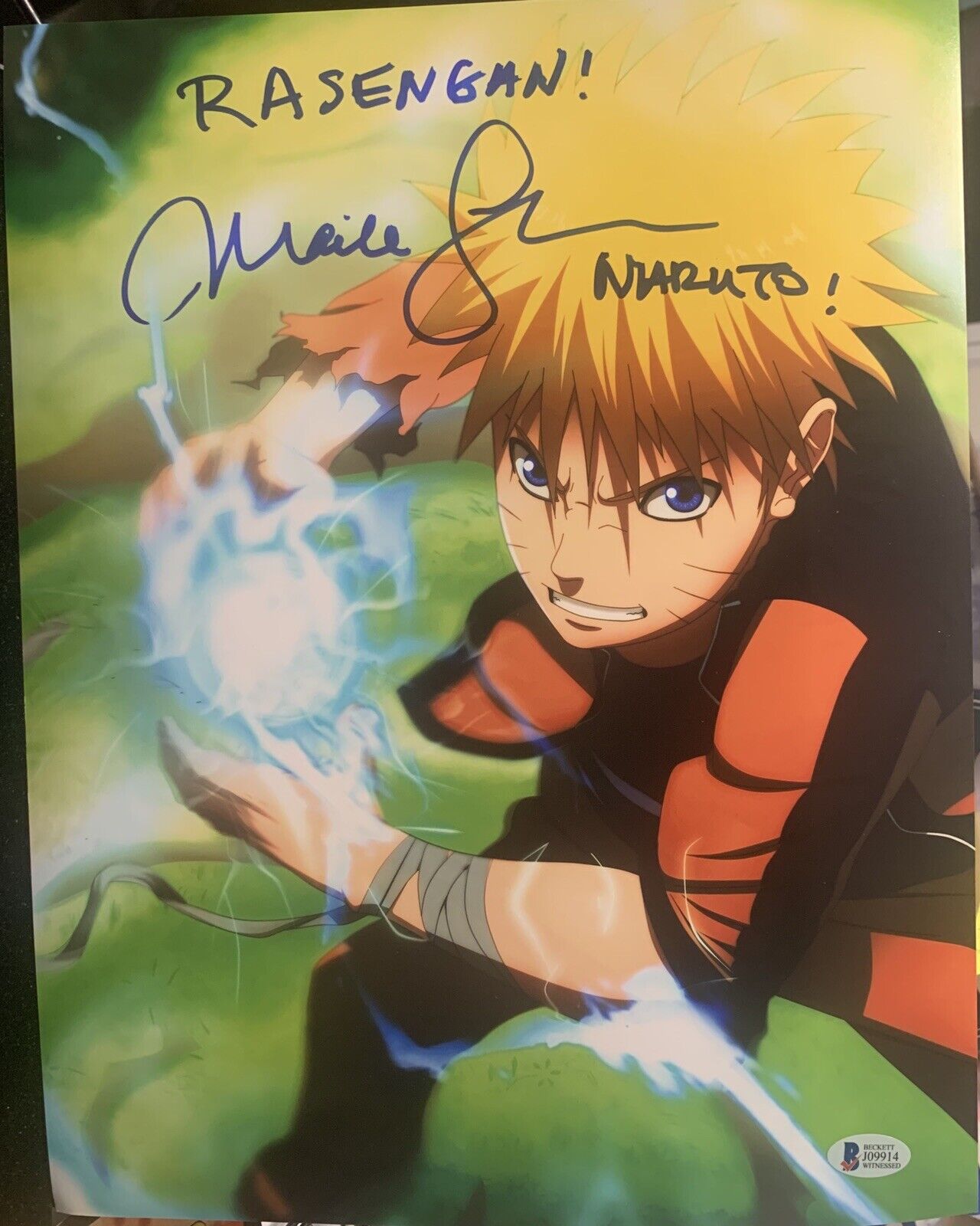 Maile Flanagan signed 11x14 Photo Poster painting Naruto Uzumaki w/ inscription Beckett Dl2