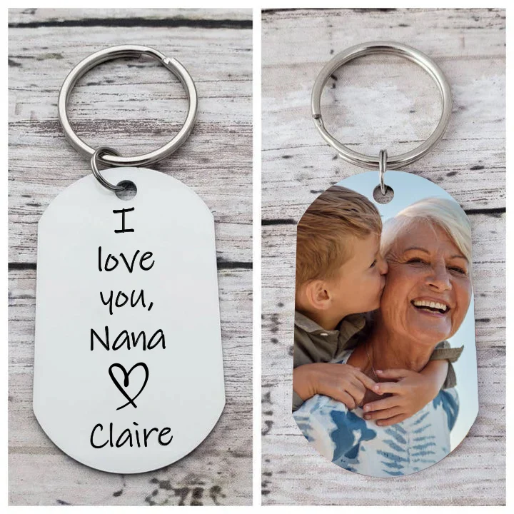Personalized Nana Photo Keychain Gift-I Love You, Nana-Custom Special Keychain Gift For Grandma for Nan