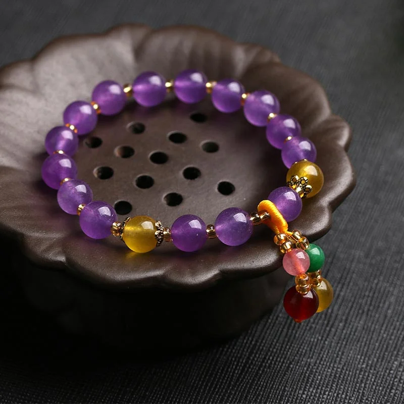 Tibetan Chalcedony Amber Harmony Bracelet