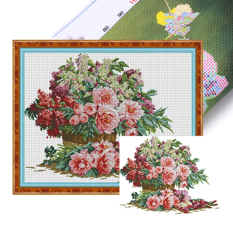 Joy Sunday-Bunch Of Flowers 14CT (50*40CM) Stamped Cross Stitch gbfke
