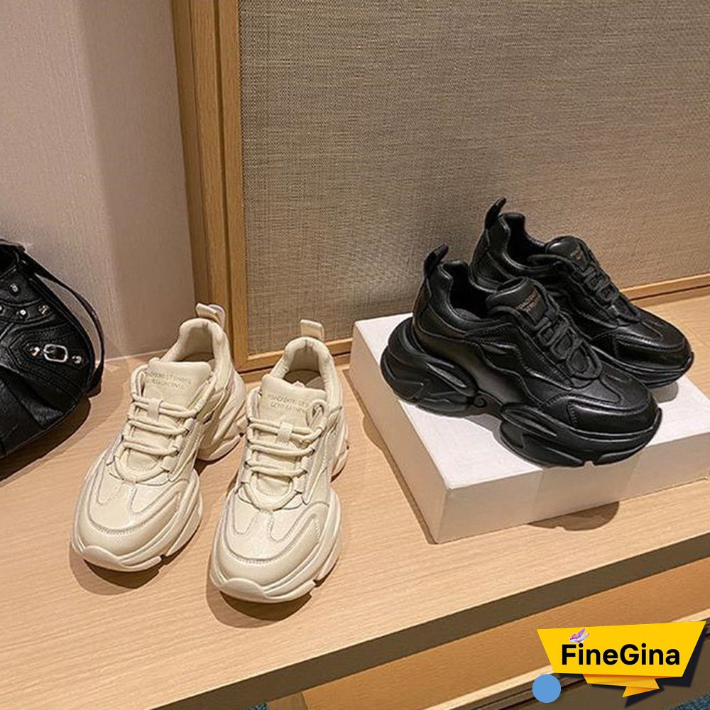 Women's Casual Solid Color Round Toe Flat Heel Sneakers