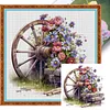 Flowers Wheels-11CT Stamped Cross Stitch 40*40cm tapestrymarket