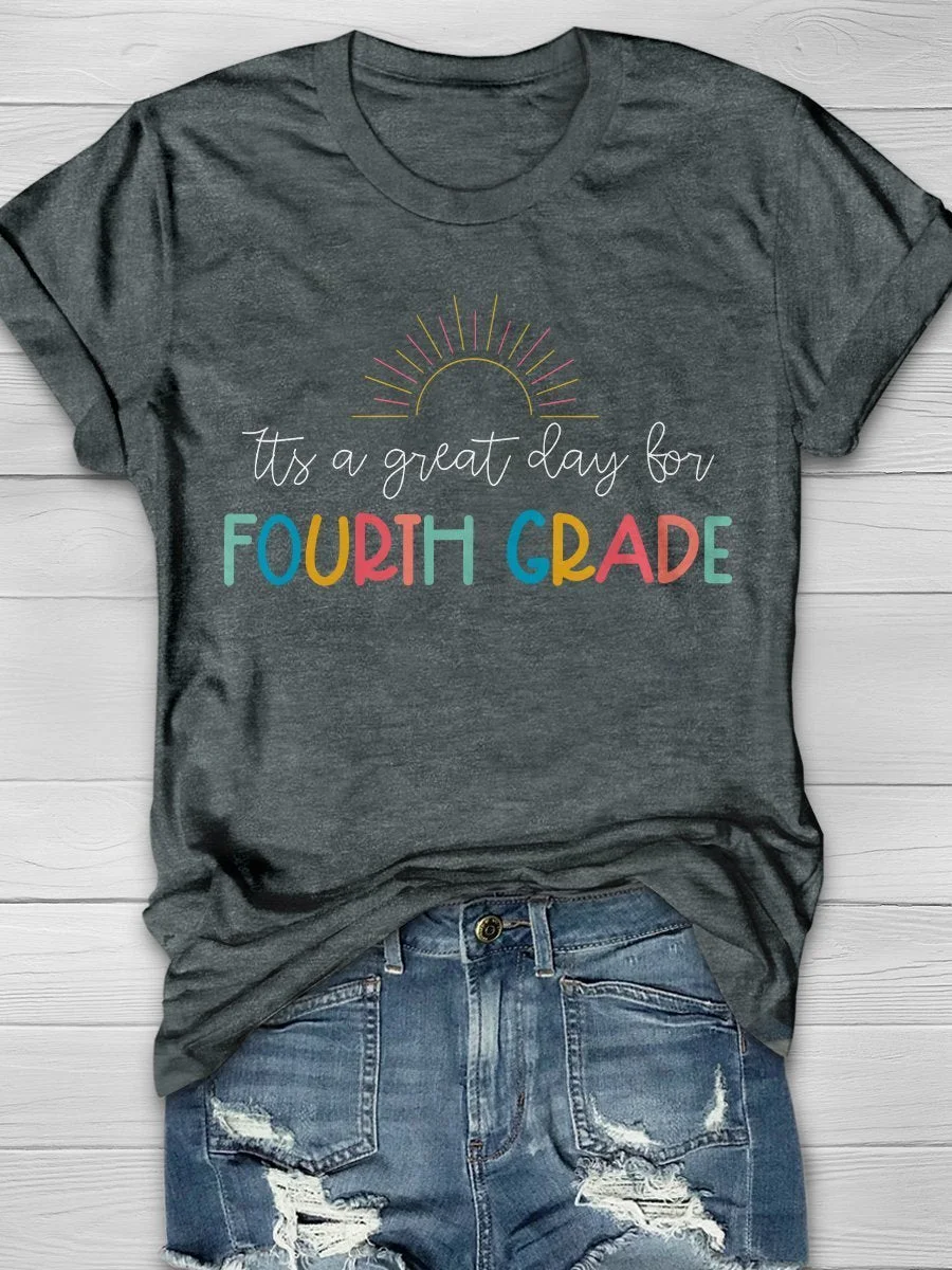 Fourth Grade Teacher Print Short Sleeve T-shirt