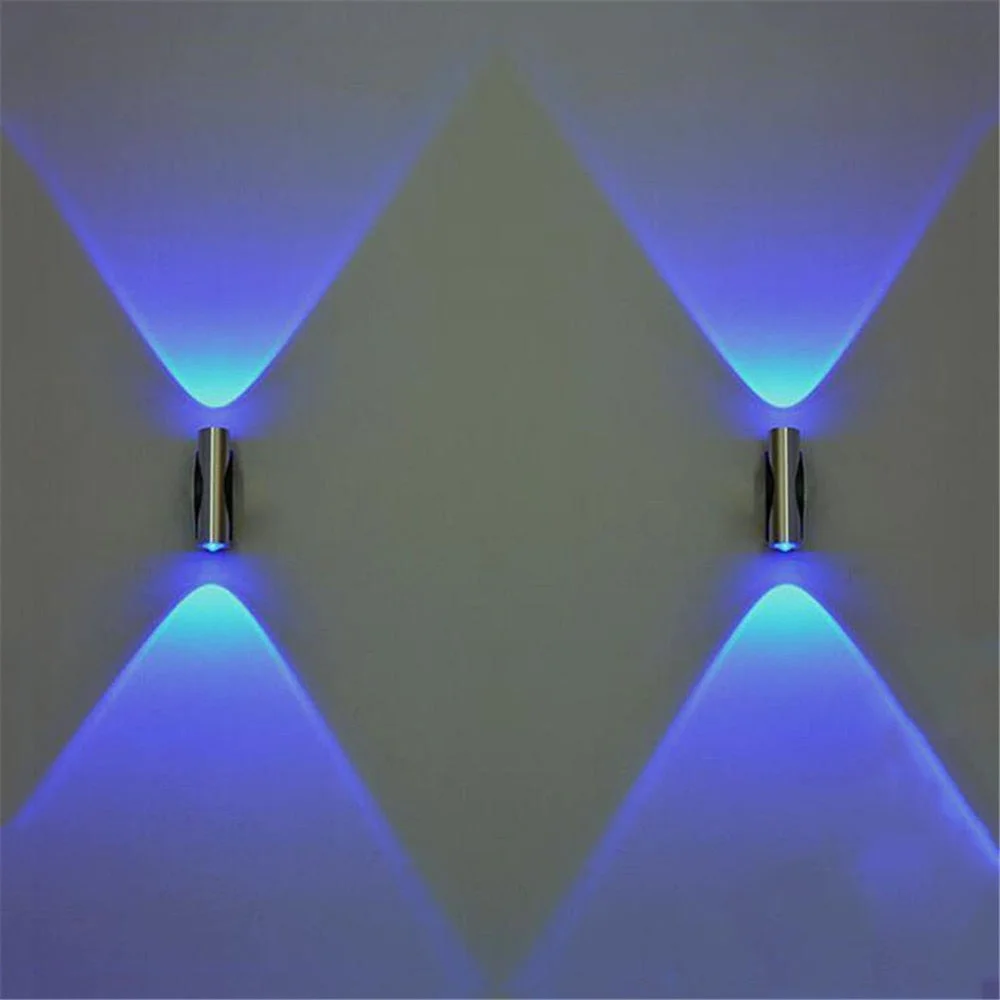 Double-headed LED Light Bedroom Blue Aluminum Wall Lamp Home Sconce Luces LED Decoracion Bar KTV Porch Wall Ceiling LED Light