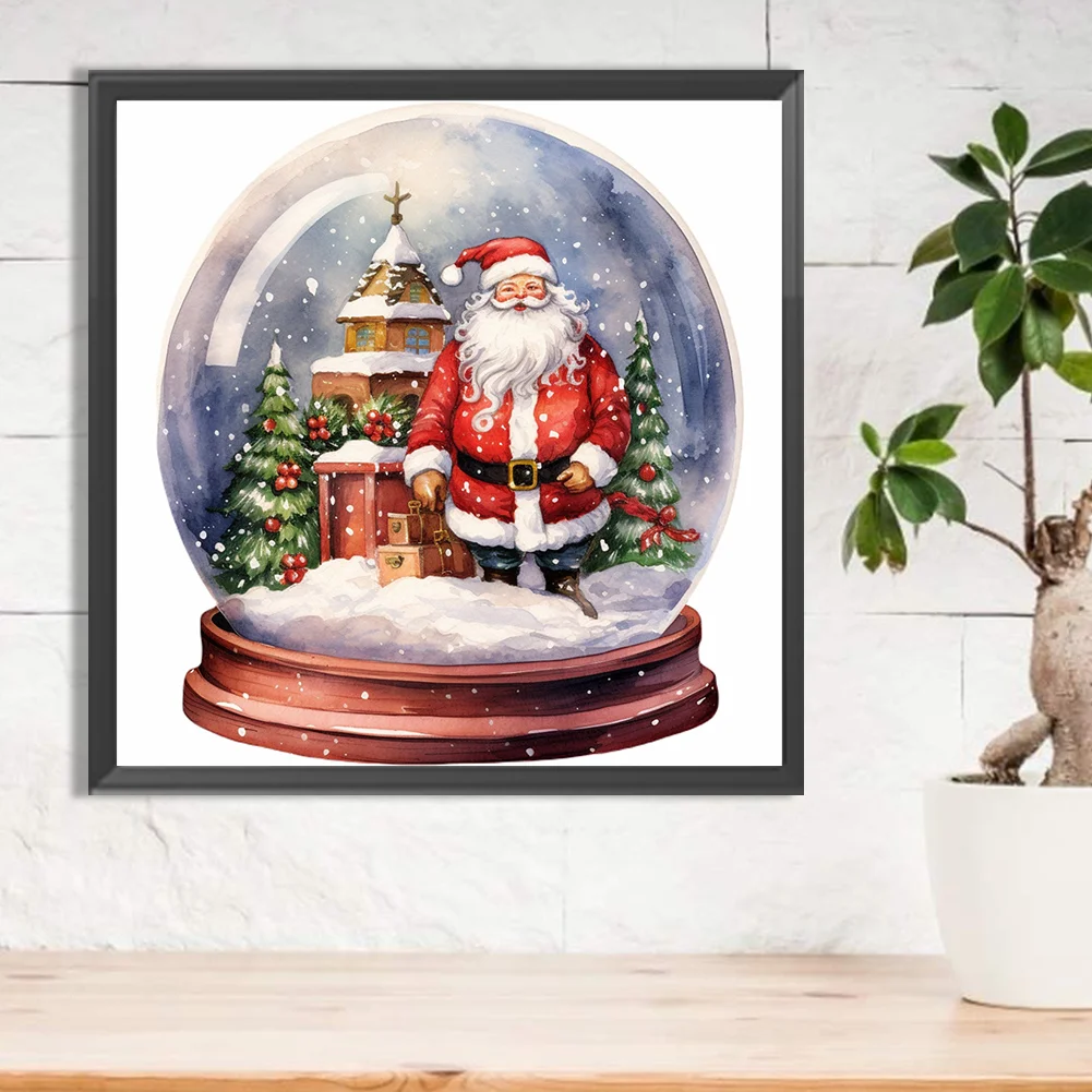 Diamond Painting - Full Round Drill - Santa Claus Crystal Ball(Canvas|30*30cm)