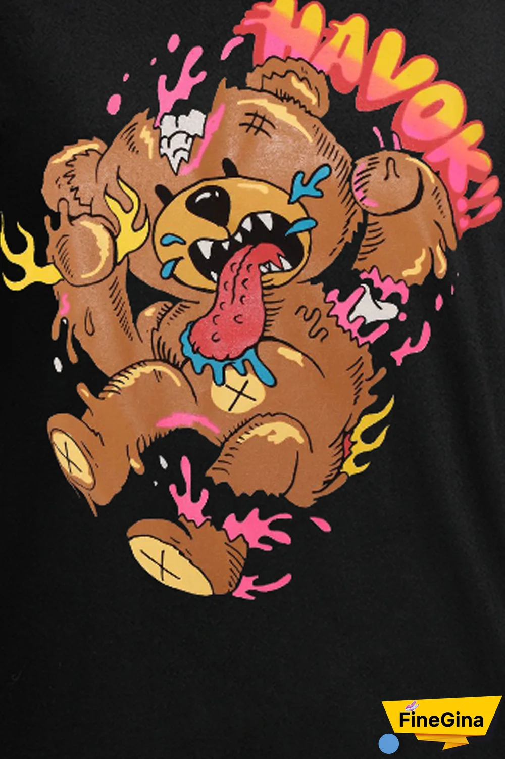 Black Street Daily Print Patchwork O Neck Tops