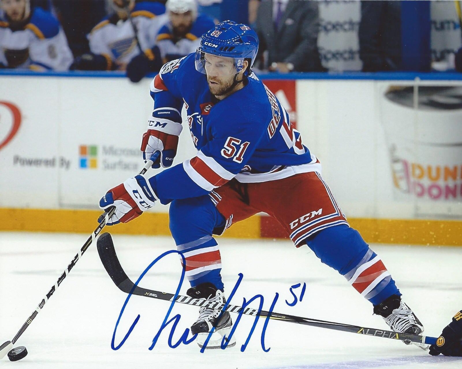 David Desharnais Signed 8x10 Photo Poster painting New York Rangers Autographed COA B