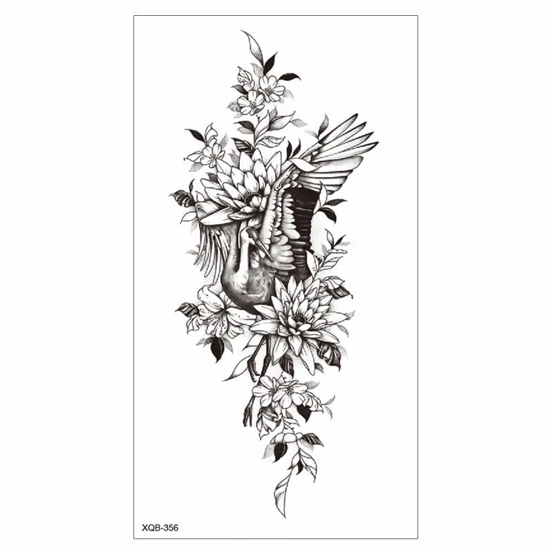 Waterproof Tattoo Sticker Temporary Tattoo Black Rose Tattoo Leg Chest Arm Tattoo Man Woman Tattoo Skin Tattoo Art Tatouage TaTy 712