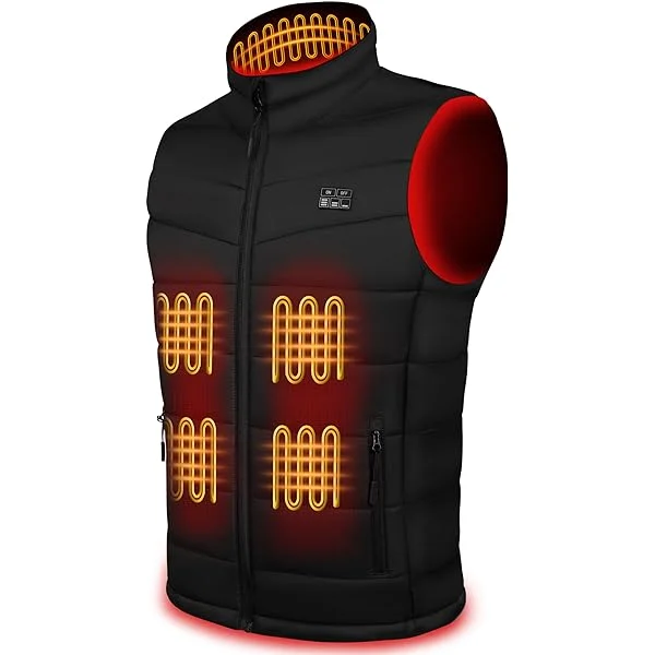 Updated Lightweight Heated Vest for Men - Rechargeable Heating Vest with Large Capacity Battery Pack XX-Large Black