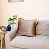 Velvet Golden Tassels Plush Home Living Creative Cushion Pillow Cover
