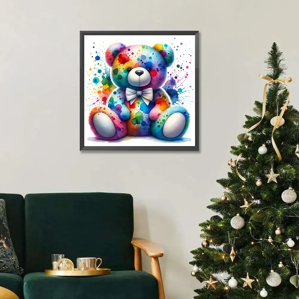 Diamond Painting - Full Round Drill - Rainbow Bear(Canvas|30*30cm)