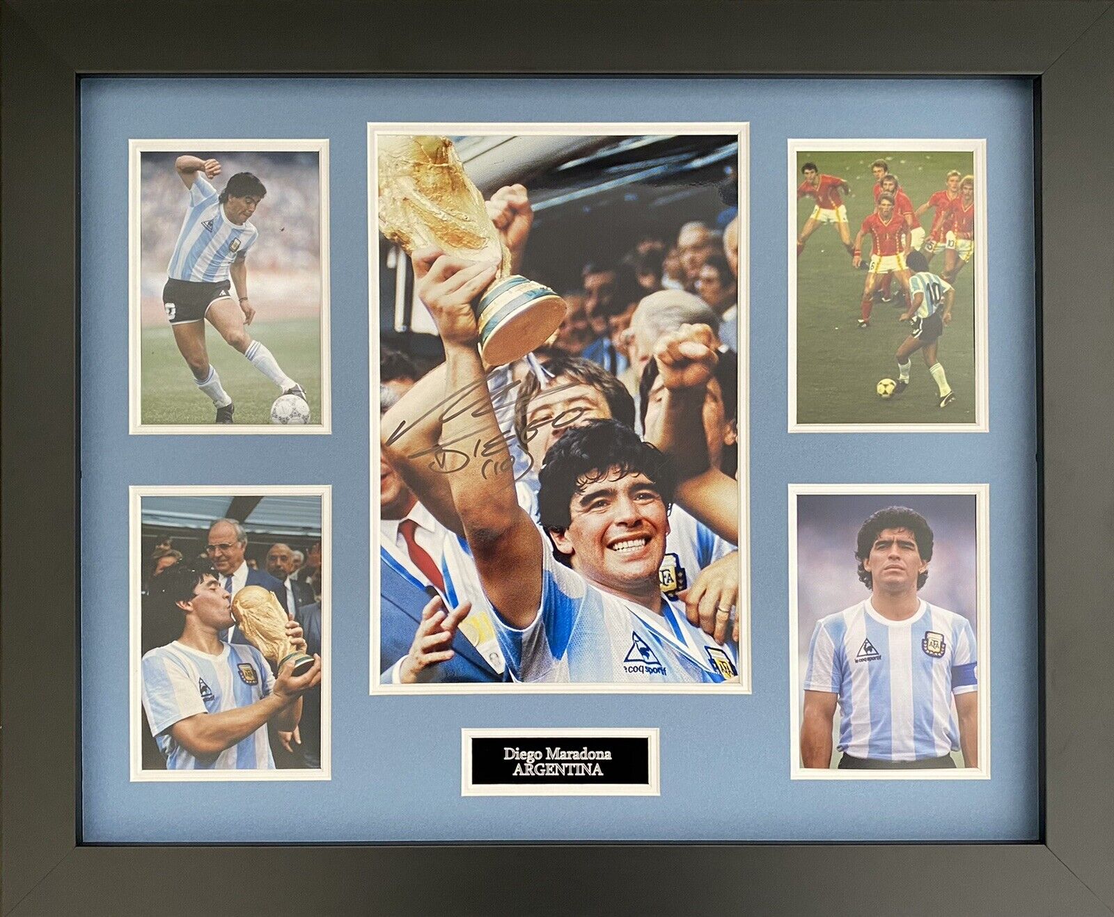 Diego Maradona Genuine Signed Argentina Photo Poster painting In 20x16 Frame Display, See Proof