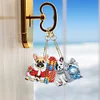 (US Local)6PCS  Christmas Dogs DIY Diamond Painting Keychain Diamond Art Keyrings