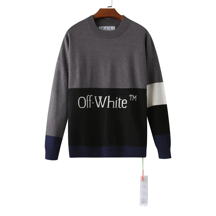 Off White Winter Sweaters Autumn and Winter Long-Sleeved Sweater