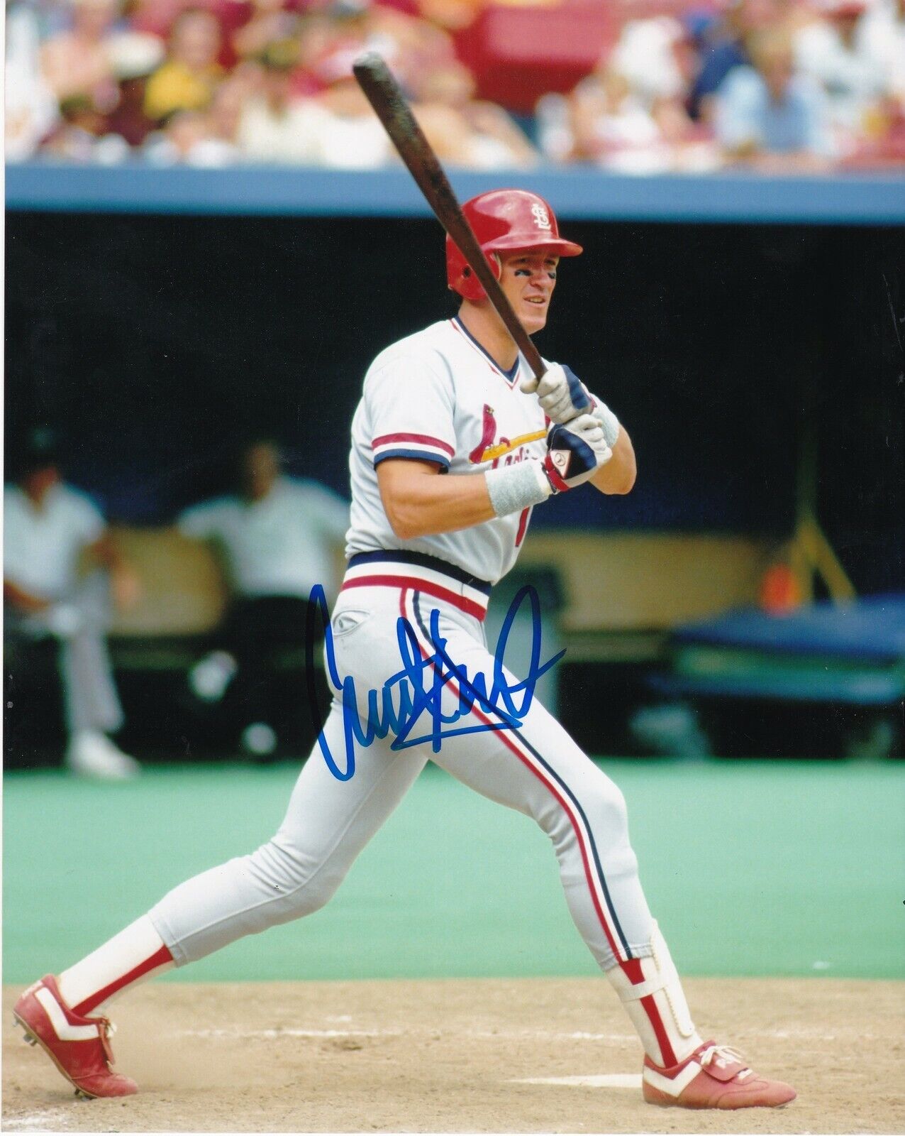 CLINT HURDLE ST. LOUIS CARDINALS ACTION SIGNED 8x10