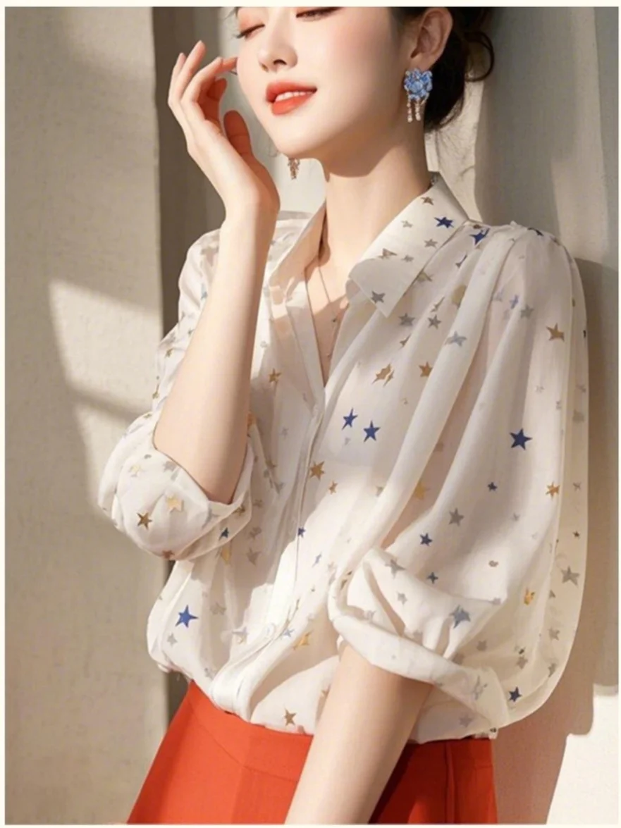 Athvotar Athvotar Light Luxury Loose Half-Sleeved Polo Collar Shirt Female Design Sense Of Small Spring And Autumn Single Special To Super Good-Looking Top