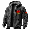 Men's Vintage German Flag Fleece Pocket Full Zip Long Sleeve Hoodie Jacket by Inlyline