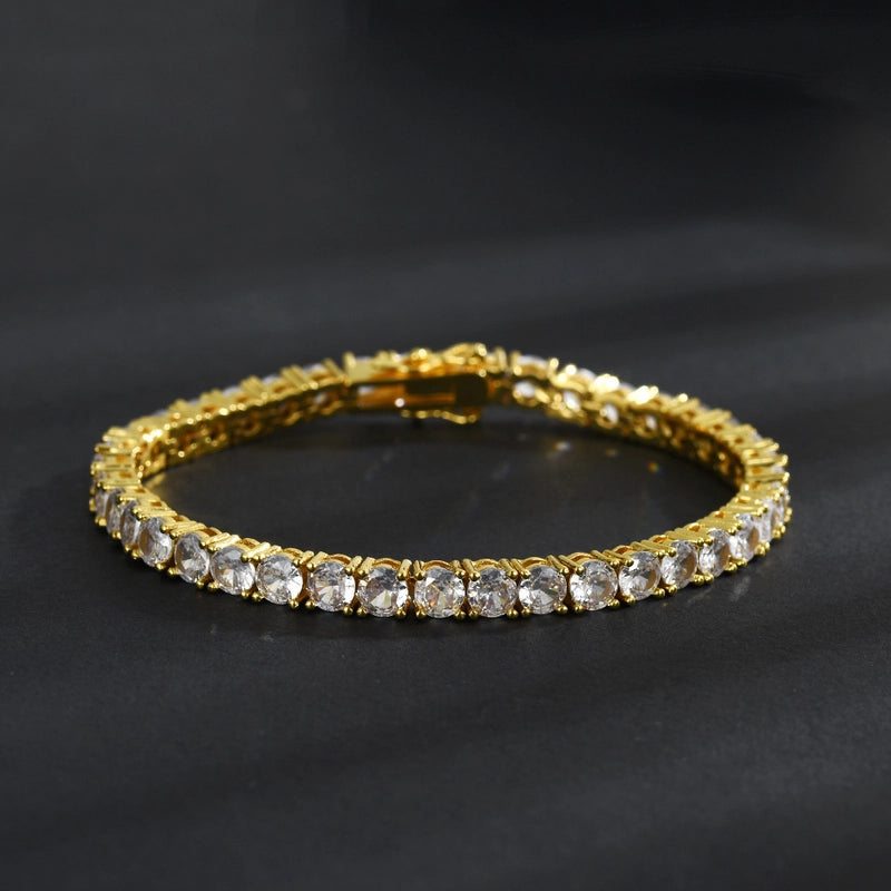 Explosions Tennis Chain Necklace Zircon Bracelet Fashion Brand Hip-hop Copper Plated 18K Gold Bracelet Jewelry For Men And Women