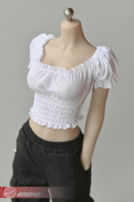 1/6 soldier puff sleeve pleated top clothes model for 12 inch action figure body-aliexpress