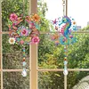 2Pcs Diamond Painting Acrylic Double Sided Crab and Seahorse Wind Chime Suncatcher with Crystal Hanging Pendant