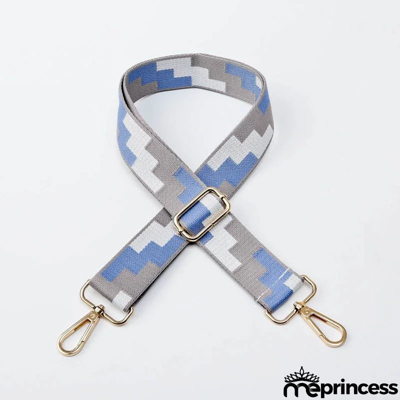 Women Fashion Color Block Adjustable Decompression Replacement Long Strap Bag Accessories