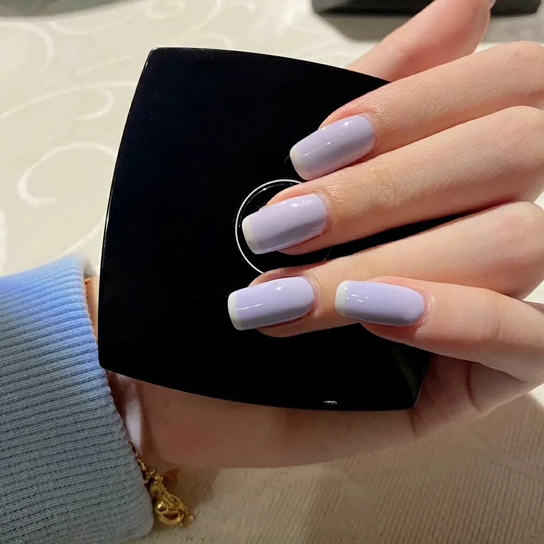 24pcs Yellow Wear Short Paragraph Fashion Manicure Patch False Nails Wearable Nail Patch Glue Type Detachable Coffin Fake Nails-Nail Inspo