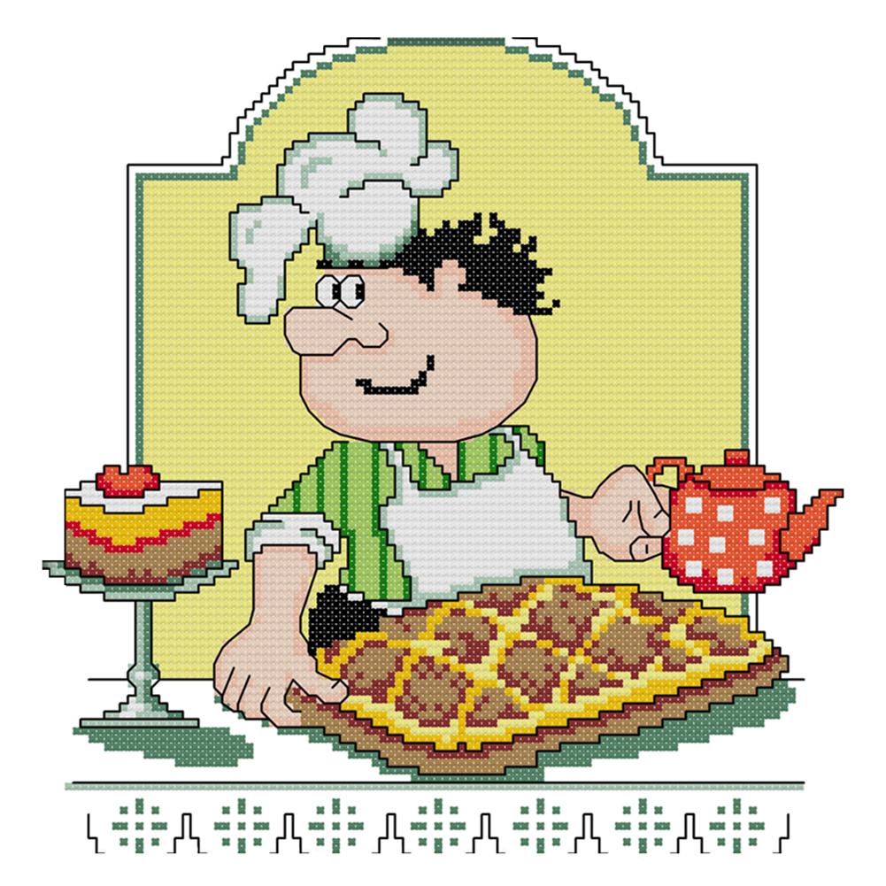 

Chef - 14CT Stamped Cross Stitch - 27*26cm, 501 Original