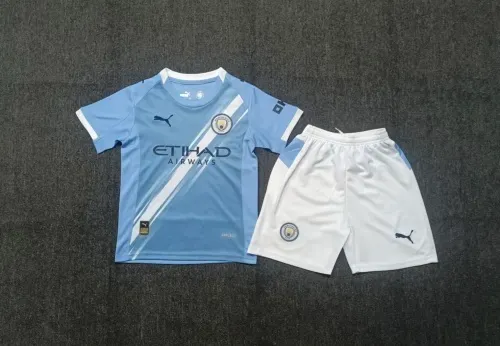 25-26 Manchester City home children's football jersey 1:1 Thai quality