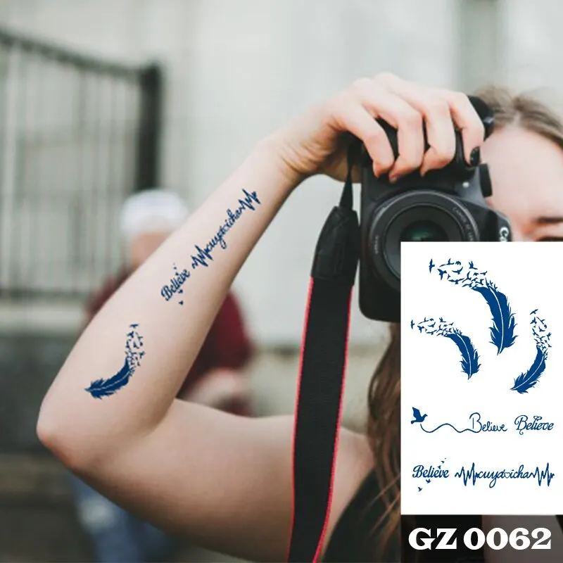 1Pcs Men's Fire Ink Tattoos Body Art Totem Waterproof Temporary Tattoo Sticker For Men Women