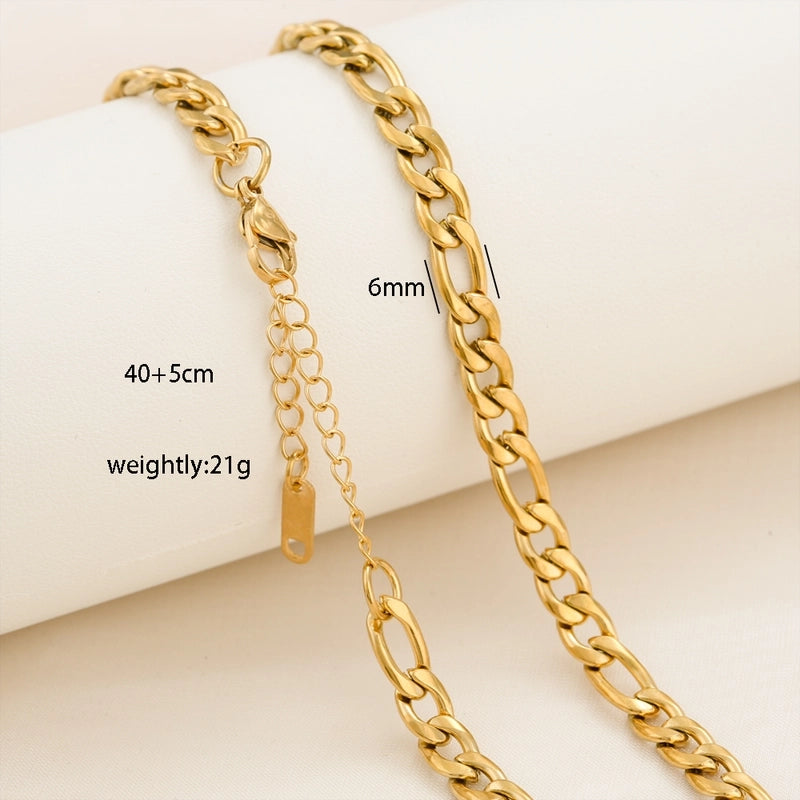 Basic Minimalist Solid Color 304 Stainless Steel 18K Gold Plated Necklace