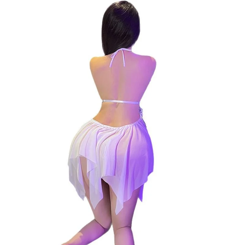 Churchf Night Swear Ti Ti Ti Ti Yu Lingerie Summer Tempting Net Yarn Perspective Butterfly Hanging Neck Sling Pyjamas Pure Lust