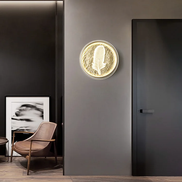 Golden Feather Wall Sconce Indoor Lighting Decoration Vjlight