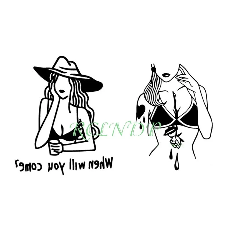 Waterproof Temporary Tattoo Sticker old school sexy love heart pattern Fashion Small Art Flash Tatto Fake Tatoo for Women Men