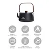 1.1L Teapot Coffee Pot with Wood Handle Aluminum Alloy Tourist Cookware Supplies