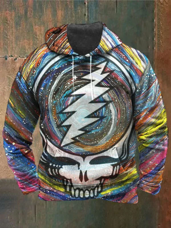 Unisex Skull Print Heavyweight Hoodies