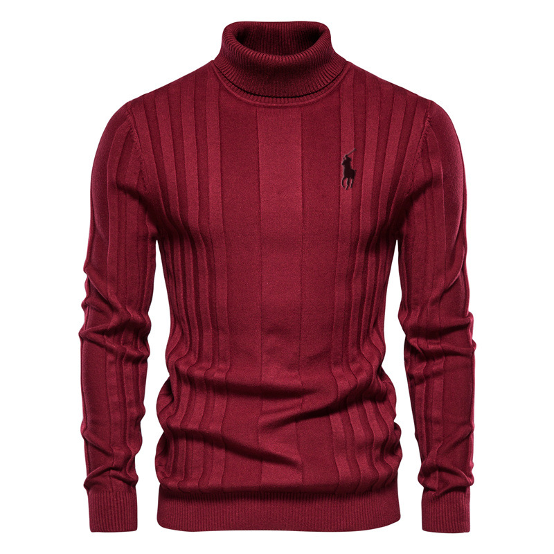 męski sweter z golfem polo
