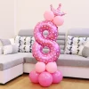 10PCS Blue Pink Party 0 - 9 Numbers Aluminum Film Latex Balloons Birthday Anniversary Decors