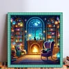Study Room At Night-11CT Stamped Cross Stitch 45*45cm/17.72*17.72in