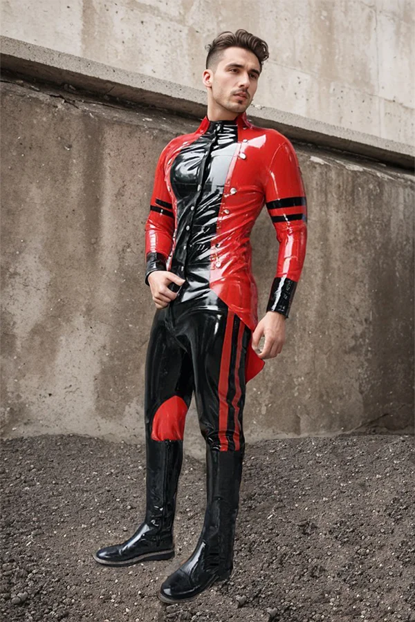 Man Latex coats Men's Southerner Latex Uniform Tailcoat（KG29901)