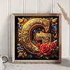 Diamond Painting -DIY Round Drill Flower Letter G