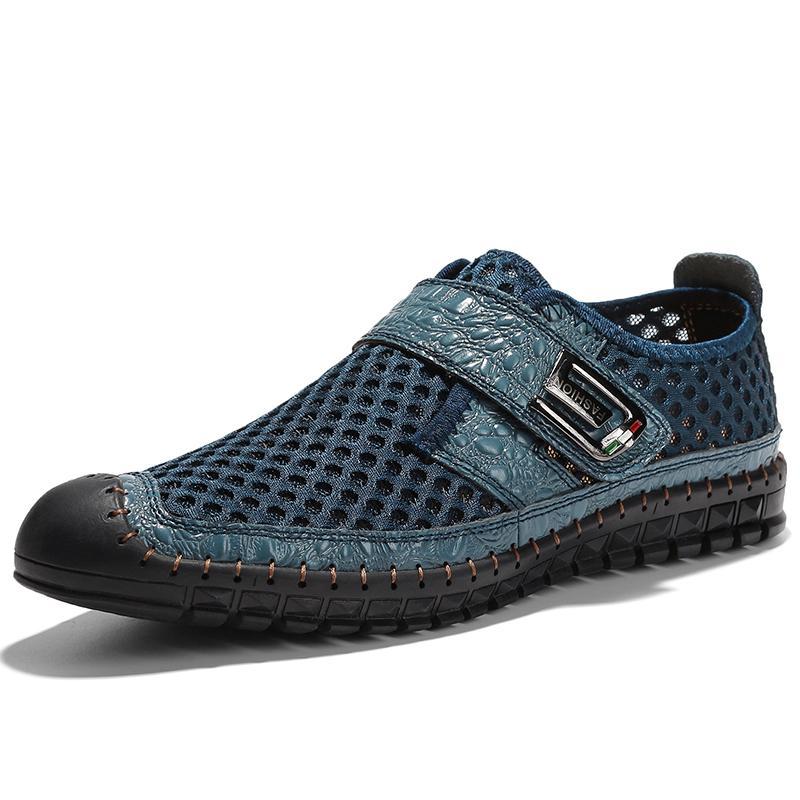 Dacomfy Men Hand-sewn Breathable Comfortable Leather Shoes 