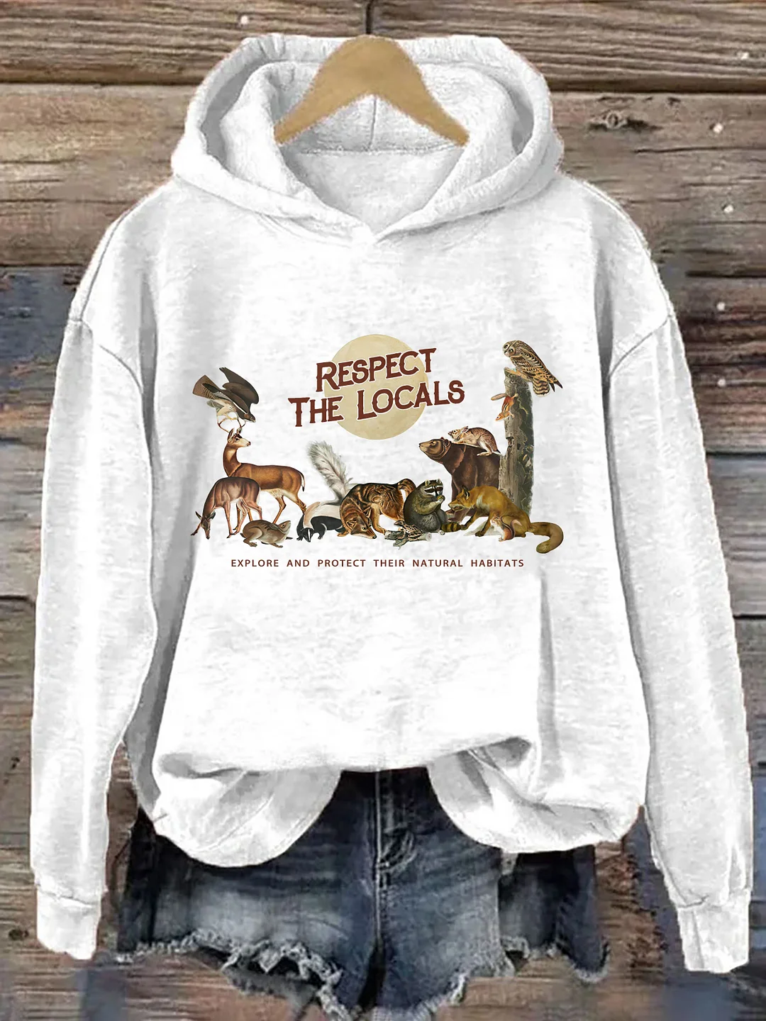 Respect The Locals Woodland Animals Hoodie