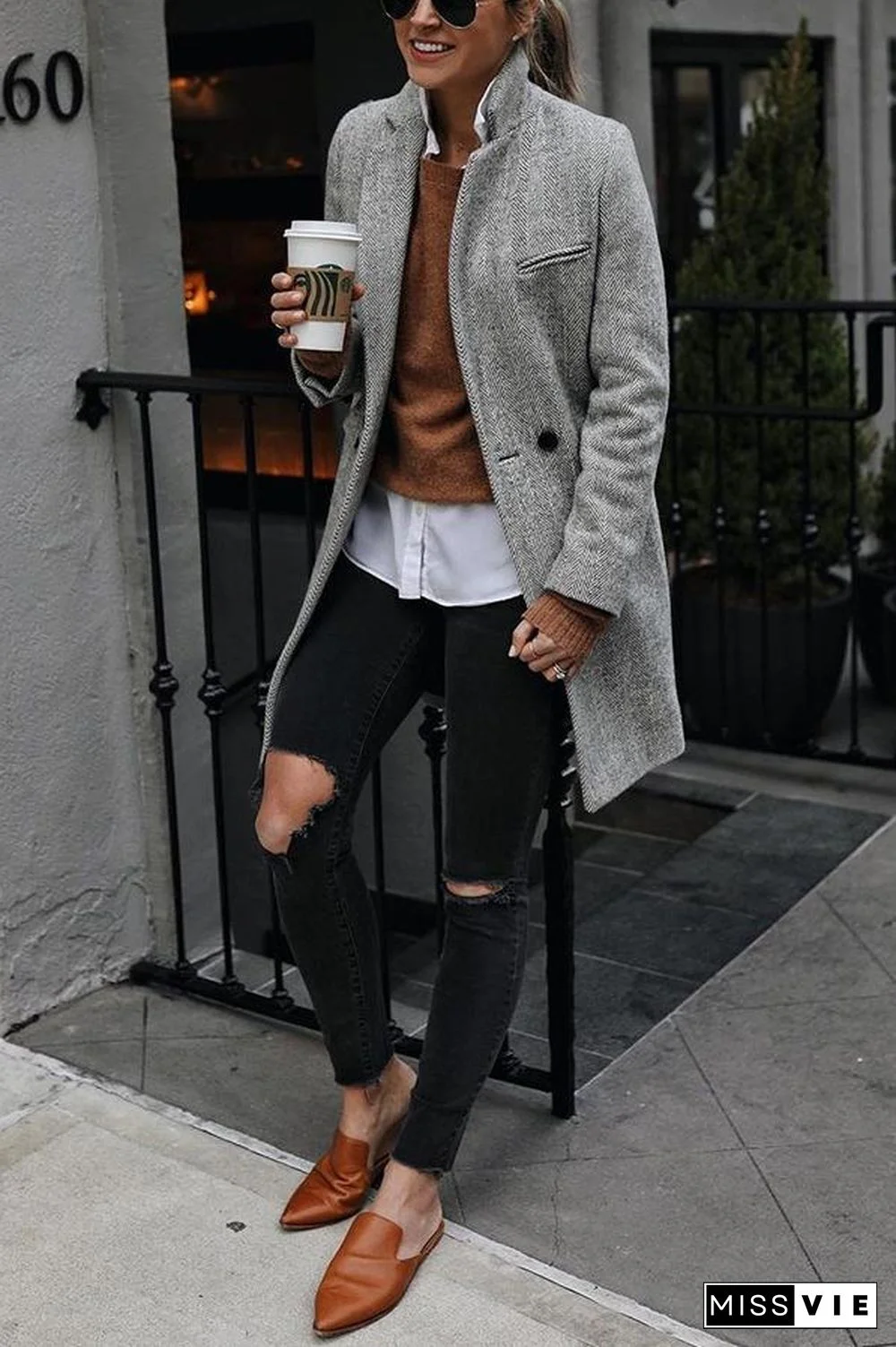 Outlook Button Down Textured Coat