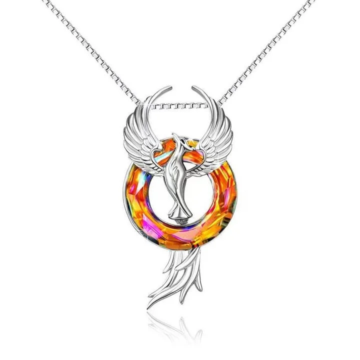 For Self - S925 Shall I Arise Wing Phoenix Crystal Necklace