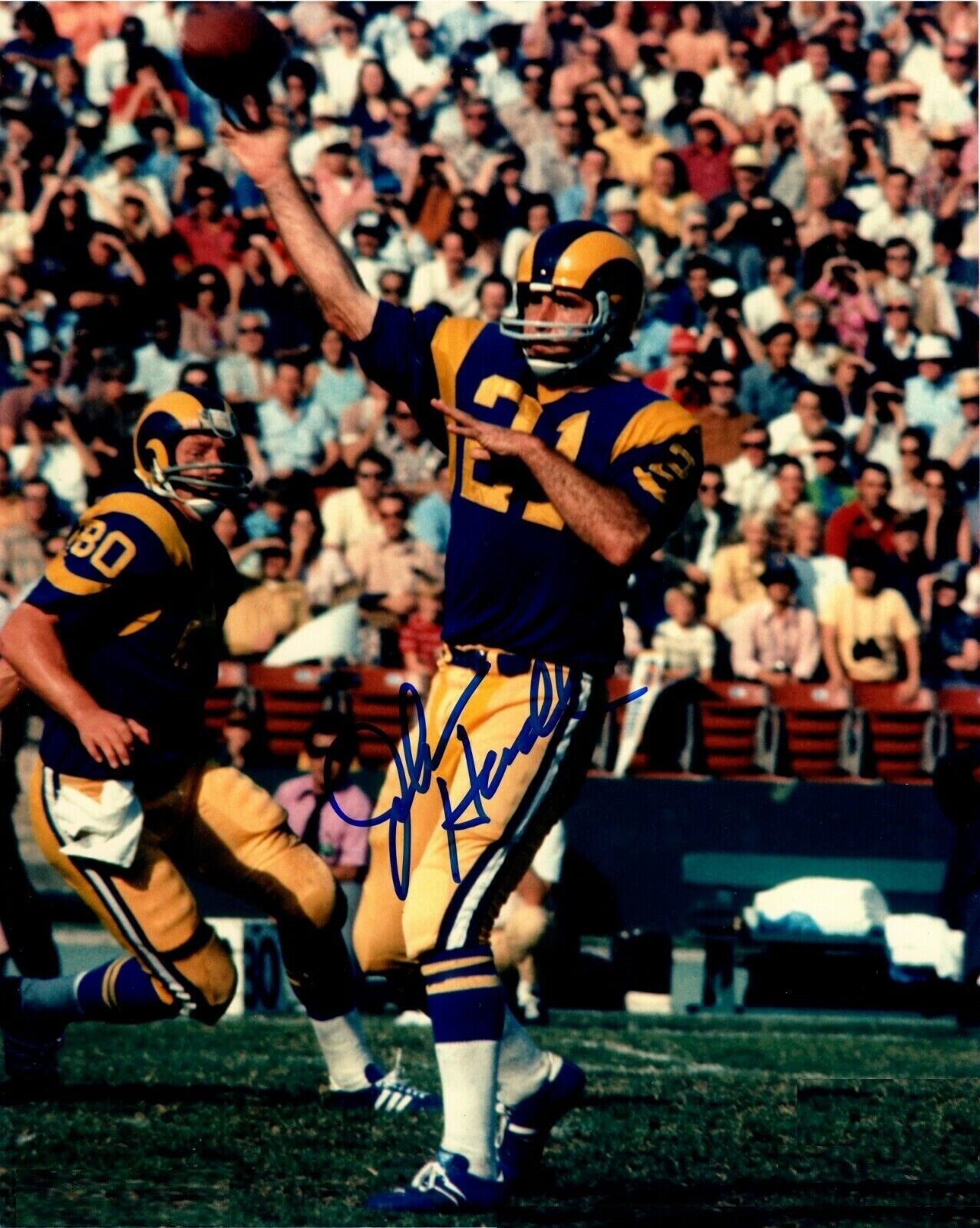 John Hadl Autographed Signed 8x10 Photo Poster painting ( Rams ) REPRINT